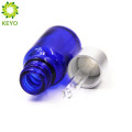 10 ml azul óleo essencial de vidro garrafa de ouro pipeta cap eye drops embalagem